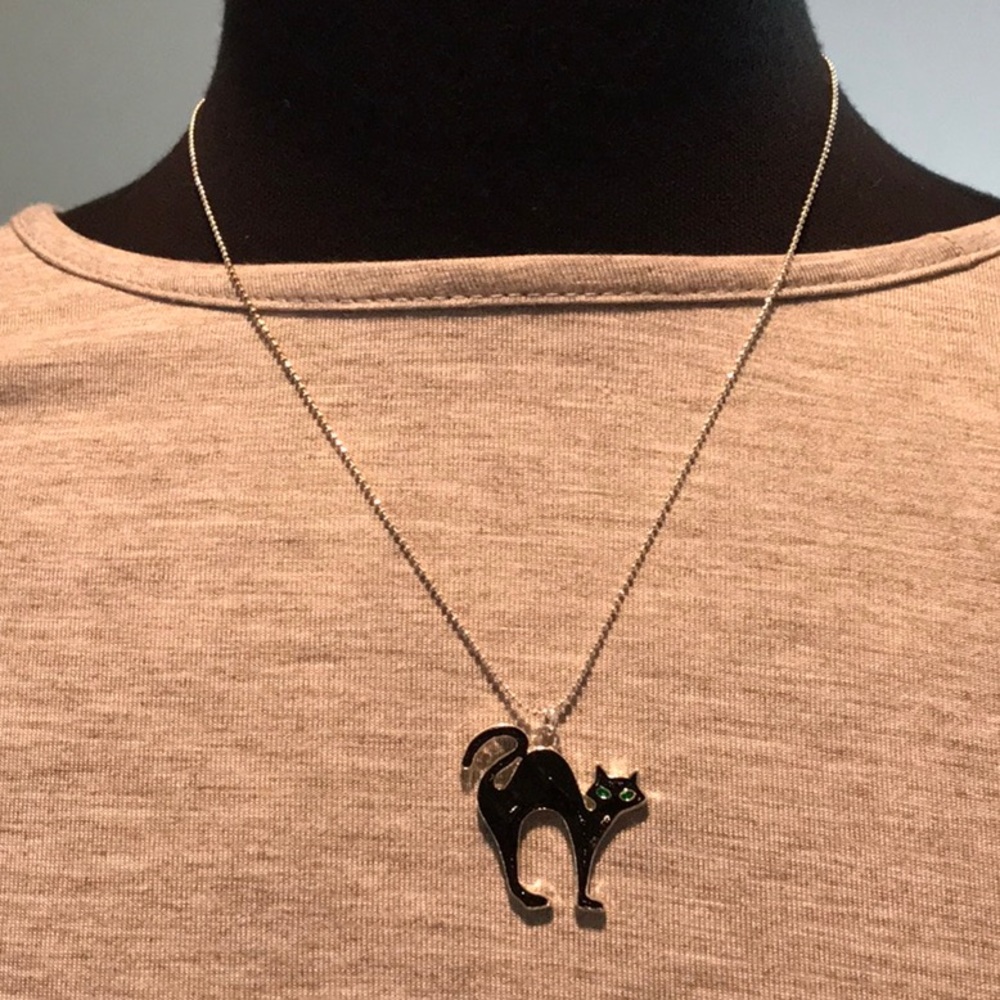 Halloween Black Cat Necklace